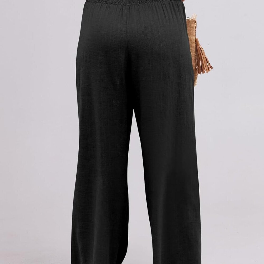 Lightweight Loose Fit Linen Pants with Pockets - Stylish and Comfy Summer Wear - Picture 4 of 8